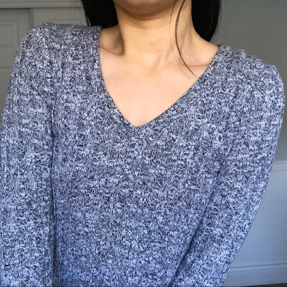 Topshop Grey Knit Tunic Sweater